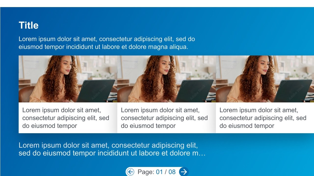 Image-set template with photo columns and captions