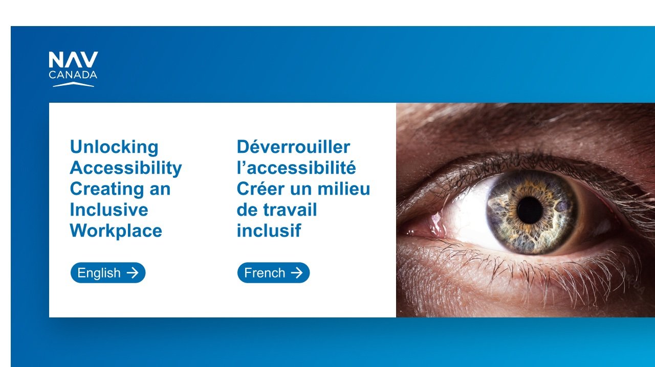 Bilingual e-learning title slide for an accessibility course